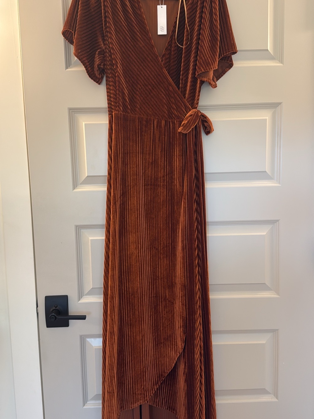 Baltic Born Rust Velvet Wrap Maxi Dress